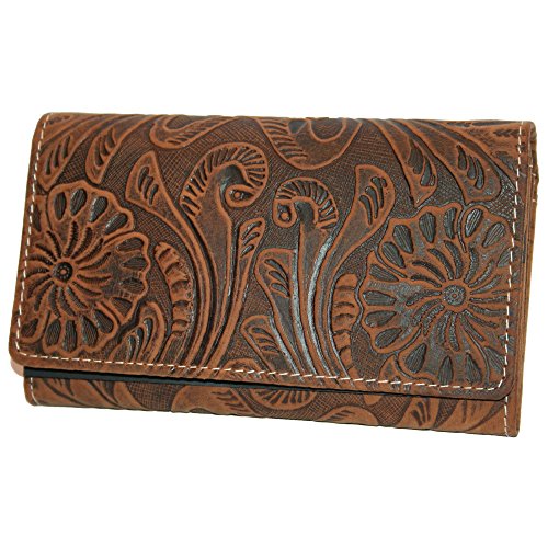 Geldbörse Damen echt Leder Geschenk Frauen Top Qualität Hill Burry braun Blumen Dunkelbraun Portemonnaie Geldbeutel Neu von Fregery