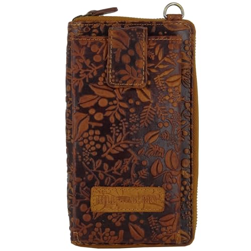 Hill Burry XXL Grosse Geldbörse Portemonnaie Portmonee mit Handyfach Handytasche Leder Frauen Damen Langbörse RFID Schutz Geldbeutel Tasche Frauen braun von Fregery