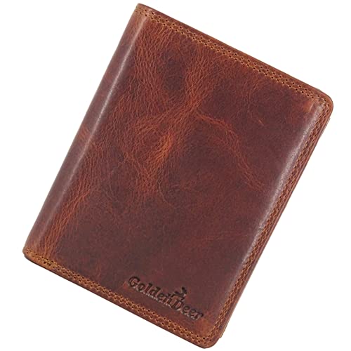 Leder Grosse Geldbörse für Herren mit RFID Schutz I Portemonnaie Groß mit Münzfach I 15 Fächer I Echtleder Geldbeutel für Männer I Brieftasche Wallet Portmonee braun (Braun) von Fregery