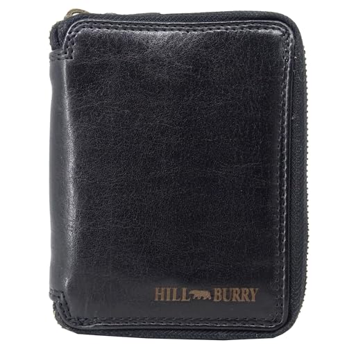 Portemonnaie Geldtasche Kartenetui Brieftasche Herren Frauen mit RFID | Reißverschluss Geldbörse Portmonee Geldbeutel Herren Leder mit Metall Reißverschluss | Kartenportmonai (schwarz) von Fregery