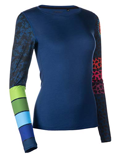 FreiSein Twisted Stripes Langarm Merino-Funktionsshirt für Damen von FreiSein