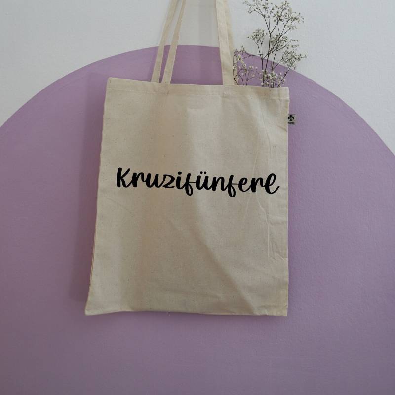 Knalltüte „Kruzifünferl" Bio Baumwolltasche Jutebeutel Stofftasche Stoffbeutel Einkaufstasche Bedruckt von Freibeet
