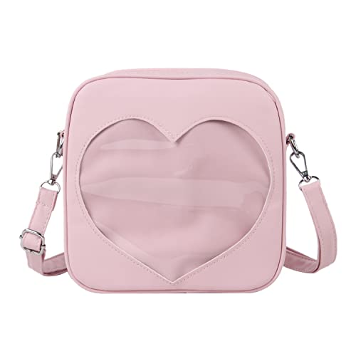 Freiesldaten Ita Tasche Damen Klares Herz Umhängetasche Leicht Kawaii JK Uniform Display Tasche von Freiesoldaten