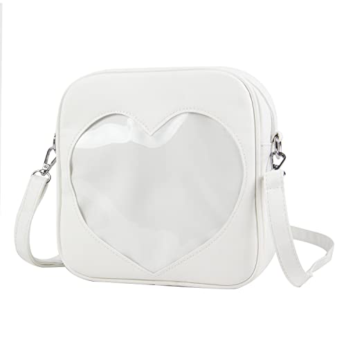 Freiesldaten Ita Tasche Damen Klares Herz Umhängetasche Leicht Kawaii JK Uniform Display Tasche von Freiesoldaten