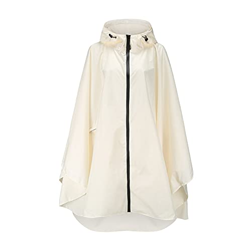 Freiesoldaten Damen Wasserdicht Regenponcho Stilvoll Wiederverwendbar Leicht Draussen Regenmäntel Regenjacke mit Haube von Freiesoldaten