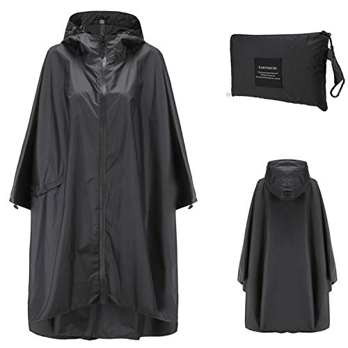 Freiesoldaten Damen Wasserdicht Regenponcho Stilvoll Wiederverwendbar Leicht Draussen Regenmäntel Regenjacke mit Haube von Freiesoldaten