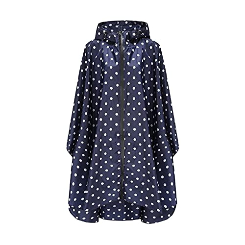 Freiesoldaten Damen Wasserdicht Regenponcho Stilvoll Wiederverwendbar Leicht Draussen Regenmäntel Regenjacke mit Haube von Freiesoldaten