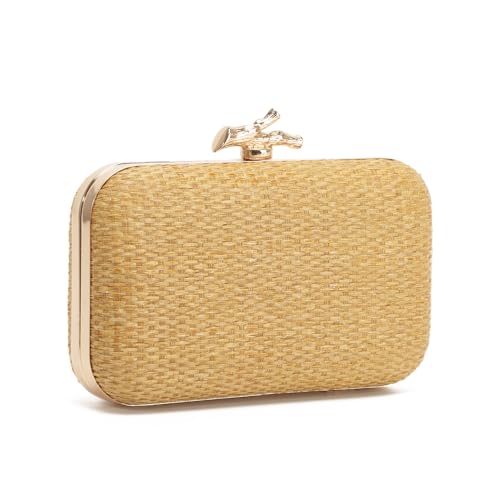 Freiesoldaten Frauen Stroh Abendtasche Handgeflochtene Clutch Geldbörse Hochzeit Party Sommer Strand Handtasche Umhängetasche von Freiesoldaten