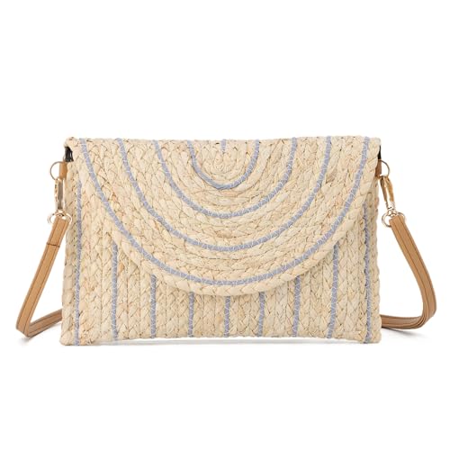 Freiesoldaten Frauen Stroh Clutch Tasche Sommer Strand Handgeflochten Umschlag Brieftasche Crossbody Handtaschen Freiesoldaten Frauen Stroh Clutch Tasche Sommer Strand Handgeflochten Umschlag Brieftasche Crossbody Handtaschen von Freiesoldaten