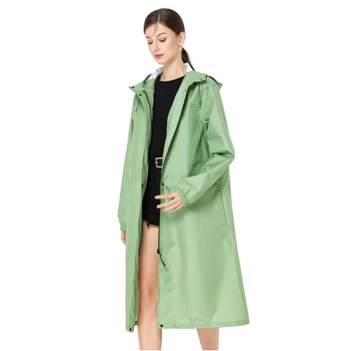 Freiesoldaten Frauen Wasserdicht Regenjacke Leichtgewicht Mit Kapuze Langer Regenmantel Außenbereich Schnell trocken Regenkleidung von Freiesoldaten