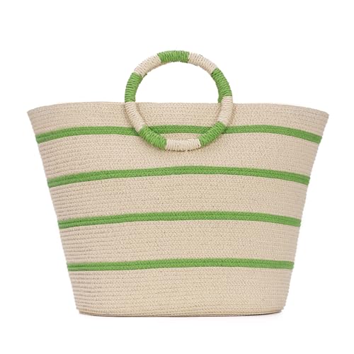 Freiesoldaten Groß Stroh Tote Bag für Frauen Sommer Strandtasche Rattan Geflochtene Handtasche Gehäkelte Tote von Freiesoldaten