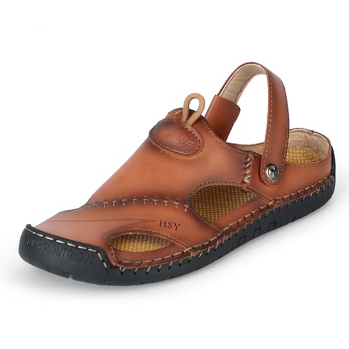 Freiesoldaten Herren Casual Leder Sandalen Geschlossene Zehe Sommer Atmungsaktive Hausschuhe Strand Wandern Walking Schuhe Freiesoldaten Herren Casual Leder Sandalen Geschlossene Zehe Sommer Atmungsaktive Hausschuhe Strand Wandern Walking Schuhe von Freiesoldaten