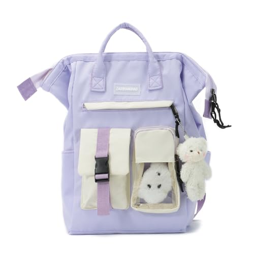 Freiesoldaten Kawaii Rucksack für Teenager Mädchen Niedlich Student Büchertasche Schulranzen mit Anstecknadel und Zubehör von Freiesoldaten