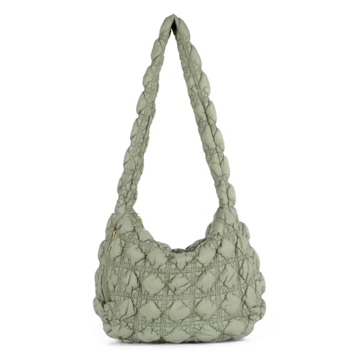 Freiesoldaten Leichtgewicht Puffy Umhängetasche Gesteppt Polsterung Tote Tasche für Frauen Puffer Crossbody Hobo Tasche mit Reißverschluß von Freiesoldaten