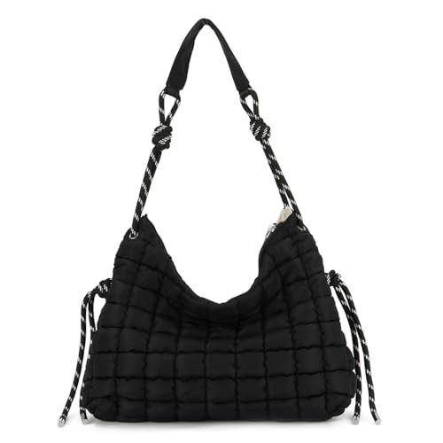 Freiesoldaten Puffer Tote Tasche für Frauen Leichtgewicht Gesteppt Crossbody Umhängetasche Weich Gepolstert Große Geldbörse von Freiesoldaten