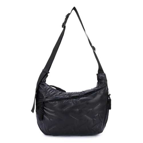 Freiesoldaten Damen Tasche Schwarz 38cm x 5cm x 24cm Hobo-Tasche Vintage Umhängetasche mit Reißverschluss und Mehrfachtaschen von Freiesoldaten