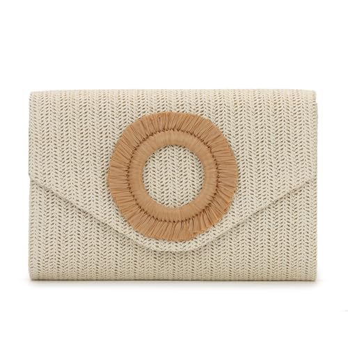 Freiesoldaten Stroh Clutch Geldbörsen für Frauen Geflochten Abendtasche Sommer Strandtasche für Party Unkrautjäten Urlaub von Freiesoldaten