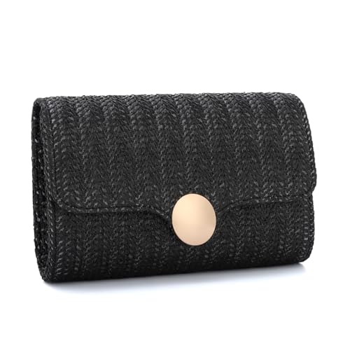 Freiesoldaten Stroh Clutch Geldbörsen für Frauen Geflochten Abendtasche Sommer Strandtasche für Party Unkrautjäten Urlaub von Freiesoldaten