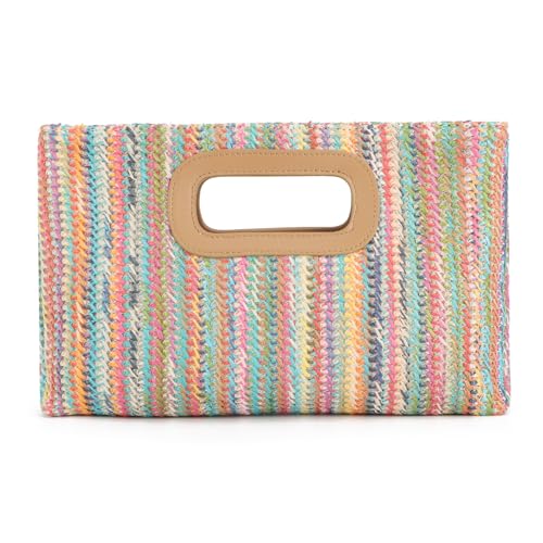Freiesoldaten Stroh Clutch Handtasche für Frauen Raffia Tasche Geldbörse Abendtasche Sommer Strand Reisen Crossbody Umhängetasche von Freiesoldaten