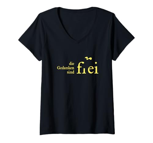 Damen Die Gedanken sind frei Freiheit Freigeist Sapere AUDE T-Shirt mit V-Ausschnitt Damen Die Gedanken sind frei Freiheit Freigeist Sapere AUDE T-Shirt mit V-Ausschnitt von Freiheit in Gedanken