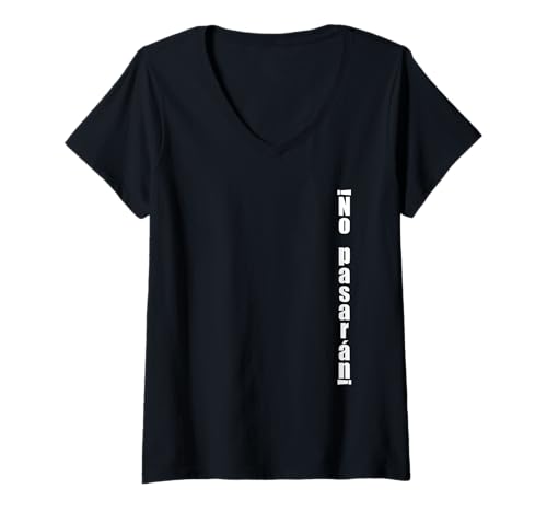 Damen No Pasaran | Sie Werden Nicht Durchkommen Anarchie T-Shirt mit V-Ausschnitt Damen No Pasaran | Sie Werden Nicht Durchkommen Anarchie T-Shirt mit V-Ausschnitt von Freiheit und Revolution No Pasaran