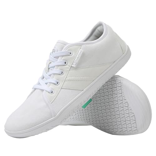 Freiluftkind® Baker (Größe 47 Weiß) – gesunde Barfußschuhe Sneaker – Sneaker Barfußschuh für den Alltag – Entlasten Füße, Gelenke & Körper – Barfußschuhe für Damen und Herren von Freiluftkind