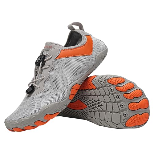 Freiluftkind Das Original – Kokoda rutschfeste Barfußschuhe (Hellgrau/Größe EU 45) – Der perfekte Barfußschuh für Dein Abenteuer – Barfusslaufschuhe Barfuss Schuhe Barefoot Shoes von Freiluftkind