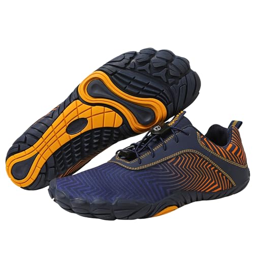 Freiluftkind Das Original – Overland Wasserabweisende & gefütterte Barfußschuhe (Blau / 46) – Unisex Barfussschuhe Winter – wasserdichte Barfußschuhe von Freiluftkind