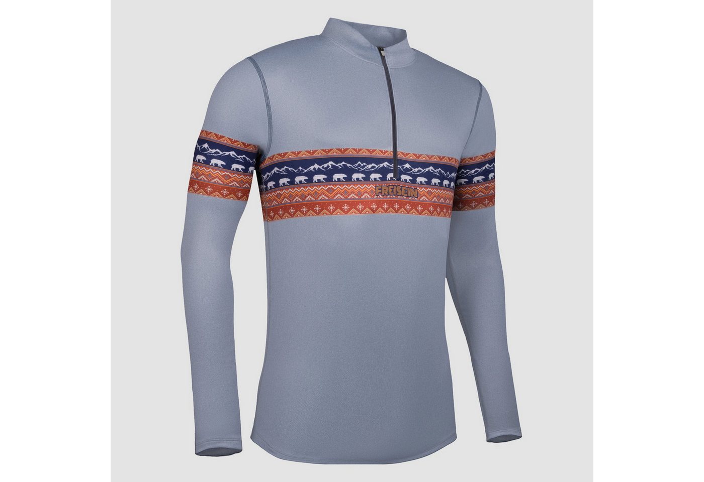 Freisein Project Funktionsshirt NorwegianBear Vintage-Look mit Retro-Skifahrer von Freisein Project