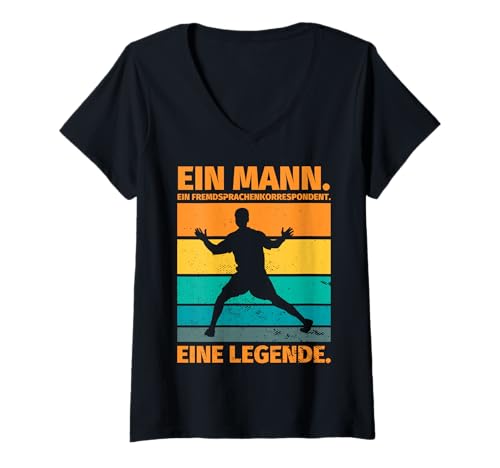 Damen Fremdsprachenkorrespondent Geschenk lustiger Spruch - EIN Fr T-Shirt mit V-Ausschnitt von Fremdsprachenkorrespondent Geschenke witzig