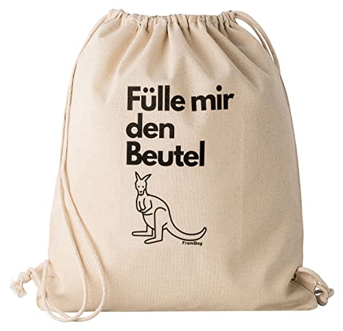 FremiBag „Füll mir den Beutel“ Turnbeutel - Stoffbeutel als Rucksack, Stofftasche aus Baumwolle mit Aufdruck, Sportbeutel mit coolem Spruch - Baumwolltasche als Geschenk von FremiBag