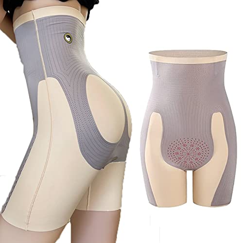 Frenaki Elashape - Bauchregulierende Hose mit hoher Taille, Faserwiederherstellungsformer, nahtlos straffender Körperformer, Boxer-Leggings Shapewear (3XL,Beige) von Frenaki