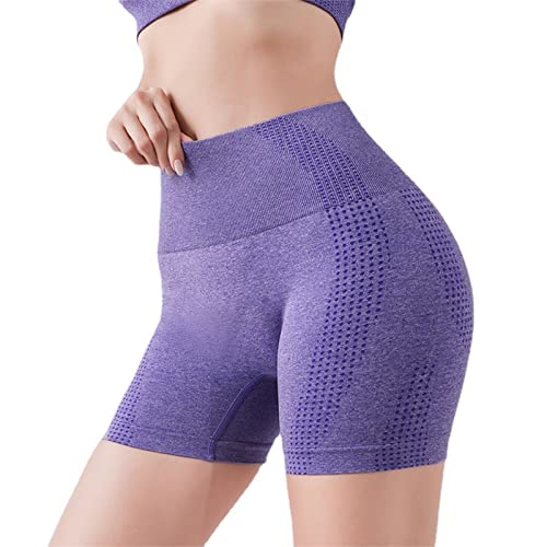 Frenaki SHAPERMOV Ion Shaping Shorts, Turmalin-Stoff, Entgiftungs-Shapewear-Shorts, Bequeme, atmungsaktive, bauchkontrollierende, körperformende Yoga-Shorts (Lila,S/M) von Frenaki