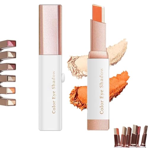 Jerbyroo Glitter Gradienten-Lidschattenstock, doppelton-ton-Schimmer-Lidschattenstock, doppelte Farbaugen Bleistift, wasserdichte und langlebige Lidschattenstift für müheloses Augen Make-up (E) von Frenaki