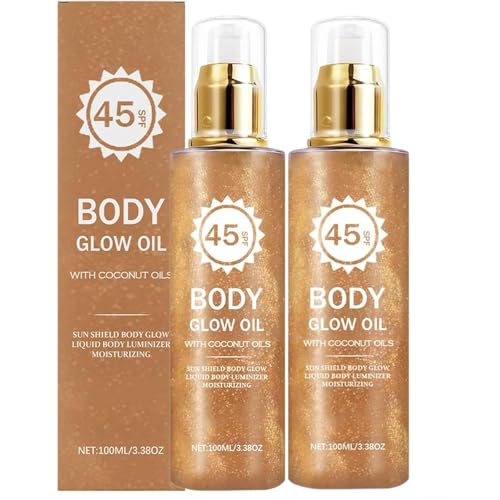 Leichter Sonnenschutzmittel, Nicht fettig Sonnenschutzmittel, SPF 45 UV-Schutzöl Nicht-fettige Körperfeuchtigkeitscreme für tägliche Reise Camping Sportsensitive Haut Männer Outdoor (2Pcs) von Frenaki