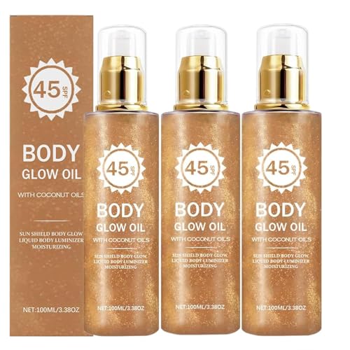 Leichter Sonnenschutzmittel, Nicht fettig Sonnenschutzmittel, SPF 45 UV-Schutzöl Nicht-fettige Körperfeuchtigkeitscreme für tägliche Reise Camping Sportsensitive Haut Männer Outdoor (3Pcs) von Frenaki