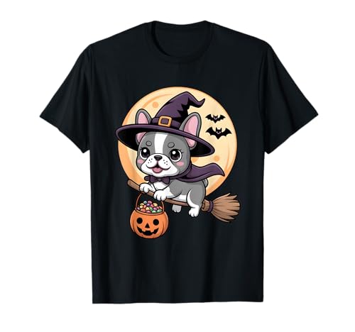 Französische Bulldogge Hexenhut Kürbis Halloween Kostüm Herren Damen T-Shirt Französische Bulldogge Hexenhut Kürbis Halloween Kostüm Herren Damen T-Shirt von French Bulldog Dog Lover Halloween Party Wear