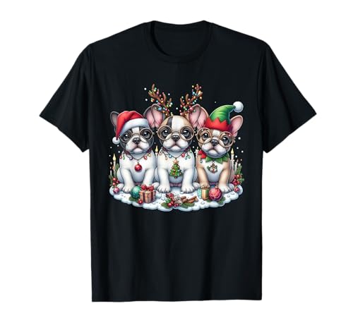 Süße Weihnachtsmann Rentier Elfe Französische Bulldogge Weihnachten Damen Herren T-Shirt Süße Weihnachtsmann Rentier Elfe Französische Bulldogge Weihnachten Damen Herren T-Shirt von French Bulldog Dog Lovers Christmas Costume Kids