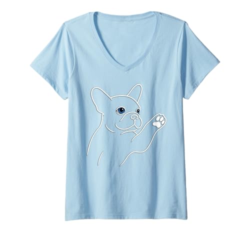 Damen Lustige Frenchie Lover Kleidung & Design: Französische Bulldogge T-Shirt mit V-Ausschnitt Damen Lustige Frenchie Lover Kleidung & Design: Französische Bulldogge T-Shirt mit V-Ausschnitt von French Bulldog Lovers Canine Dog Lover Vibes