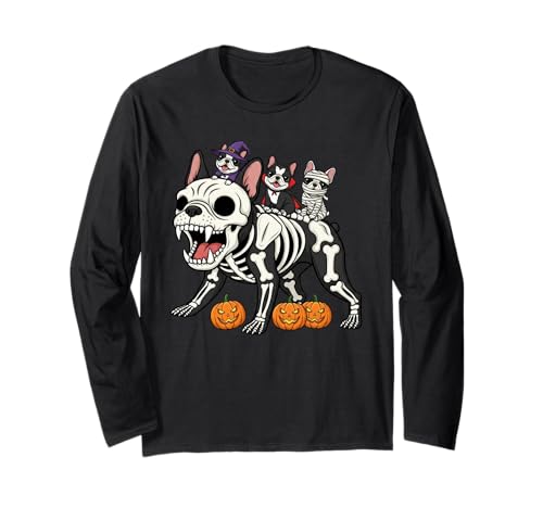 Französische Bulldogge Skelett Mama Hexe Halloween Herren Damen Langarmshirt Französische Bulldogge Skelett Mama Hexe Halloween Herren Damen Langarmshirt von French Bulldog Lovers Halloween Outfits Boy Girl