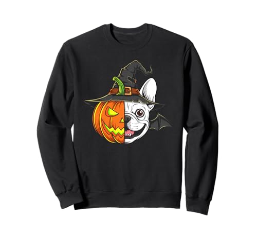 Französische Bulldogge Kürbis Jack O Laterne Halloween Herren Damen Sweatshirt von French Bulldog Lovers Halloween Pumpkin Outfits
