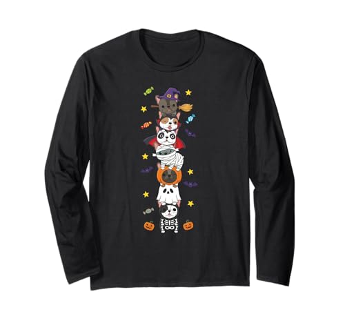 Lustige französische Bulldogge Hexe Geist Halloween Kinder Herren Damen Langarmshirt von French Bulldog Lovers Halloween Skeleton Mummy
