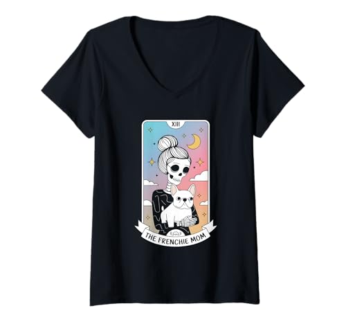 Damen Die Frenchie Mama T-Shirt mit V-Ausschnitt Damen Die Frenchie Mama T-Shirt mit V-Ausschnitt von French Bulldog Mama Tarot