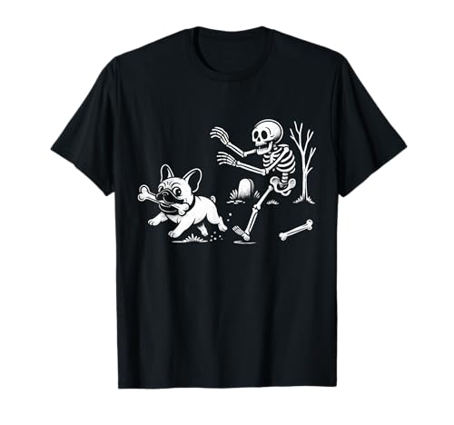 Französische Bulldogge Skelett Hund Halloween Spaß Männer Frauen Kinder T-Shirt Französische Bulldogge Skelett Hund Halloween Spaß Männer Frauen Kinder T-Shirt von French Bulldog Skeleton Chase for All Ages