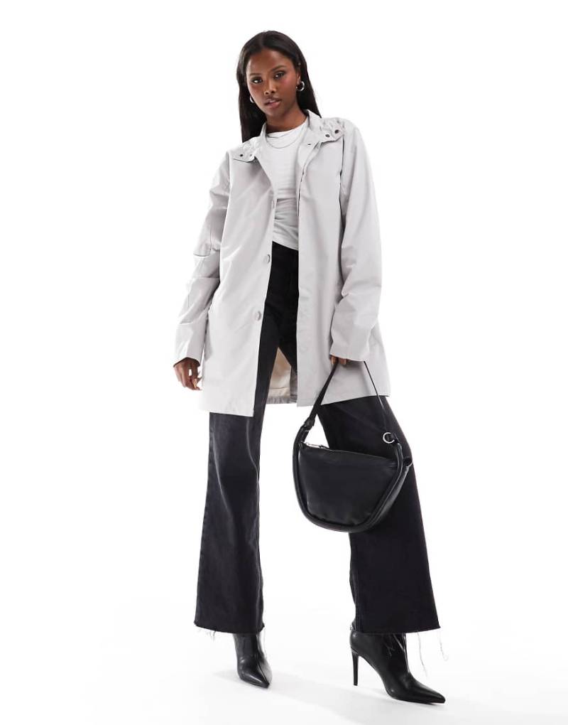 French Connection - Gefütterte Jacke in Hellgrau im Trench-Stil mit Stehkragen von French Connection Mens