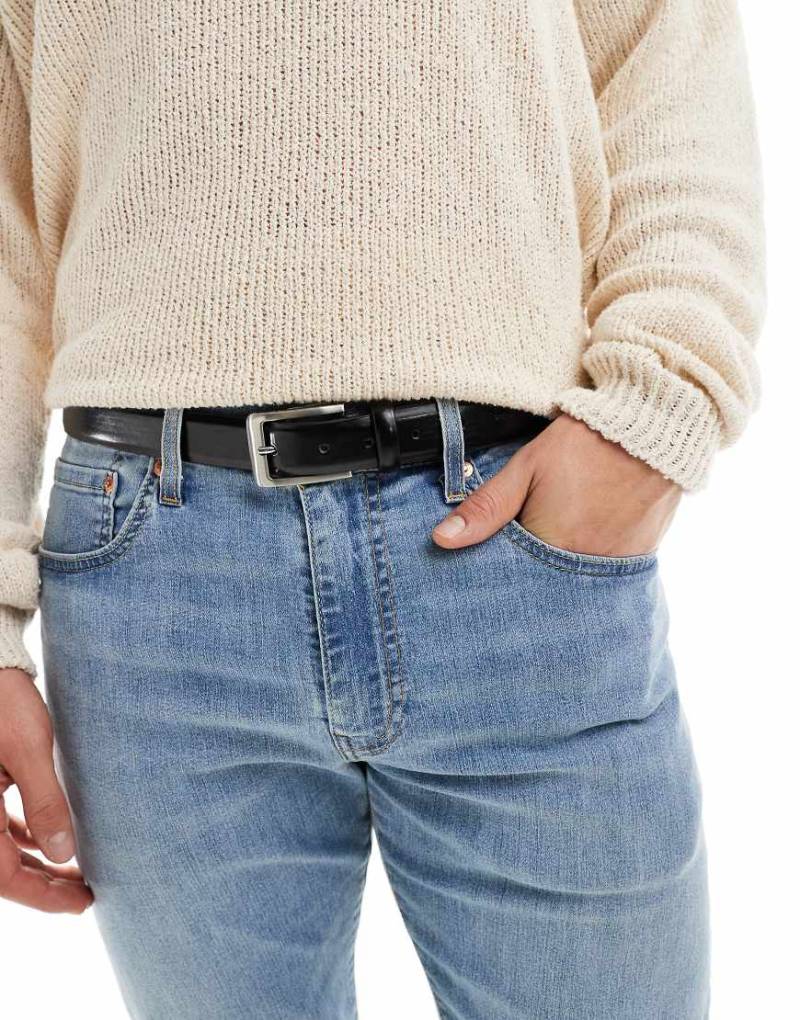 French Connection - Ledergürtel in Schwarz mit Dornschließe von French Connection Mens