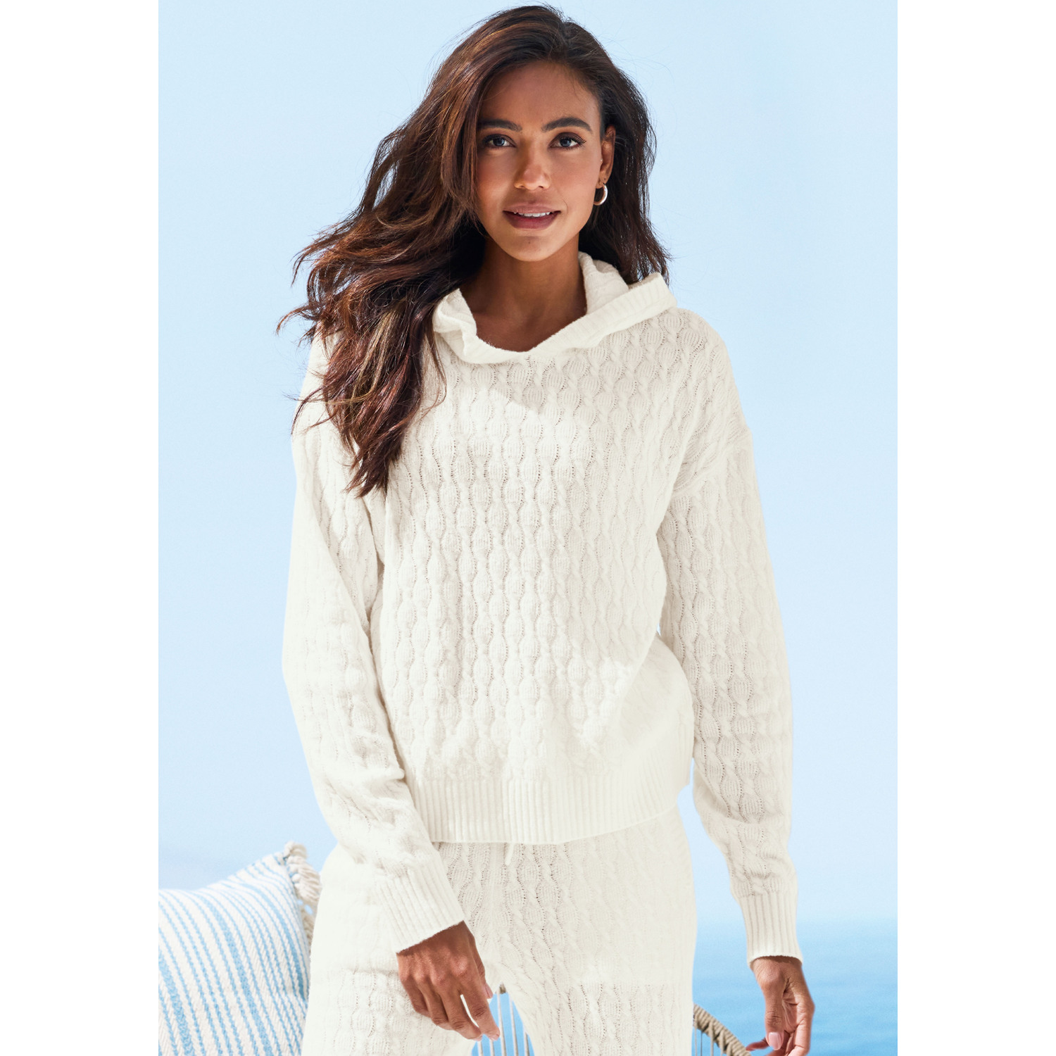 FRENCH CONNECTION Kapuzenpullover Damen creme Gr.36/38 von French Connection