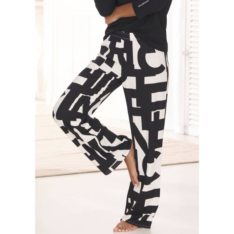FRENCH CONNECTION Pyjamahose Damen schwarz-weiß-gemustert Gr.34 von French Connection