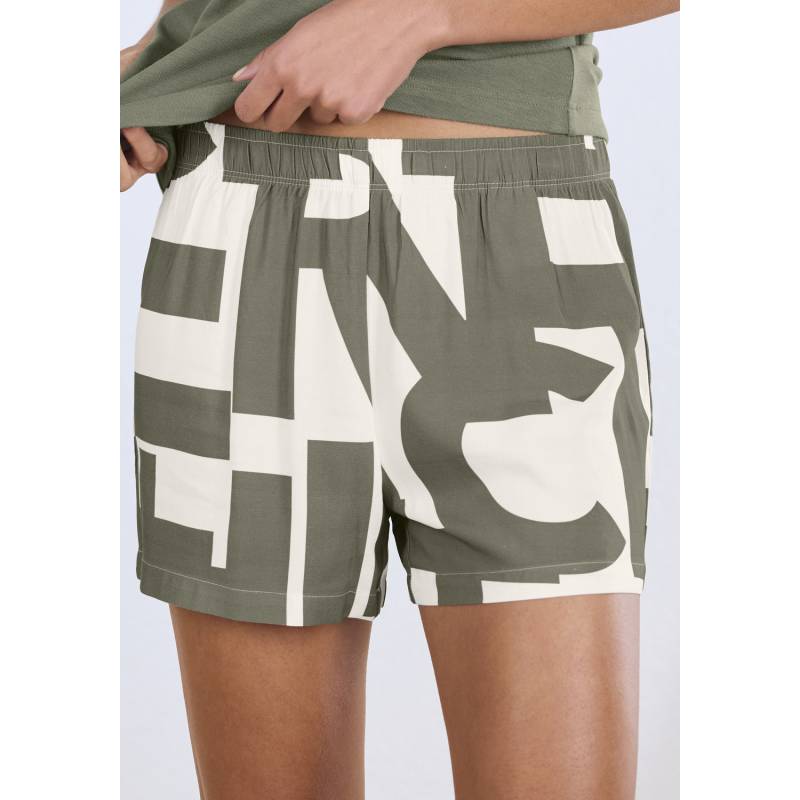 FRENCH CONNECTION Pyjamashorts Damen grün-weiß-gemustert Gr.38 von French Connection
