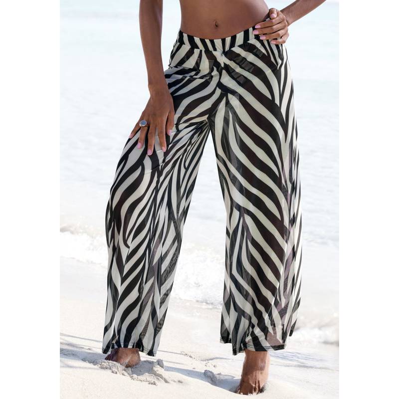 FRENCH CONNECTION Strandhose Damen schwarz-creme bedruckt Gr.42 von French Connection